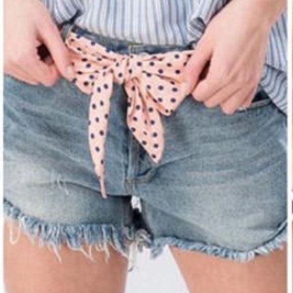 Pants - Cut off Medium Wash High Rise Jean Shorts